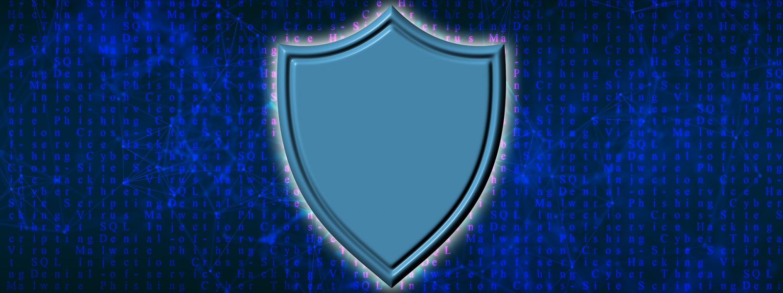 Security shield on a digital data background